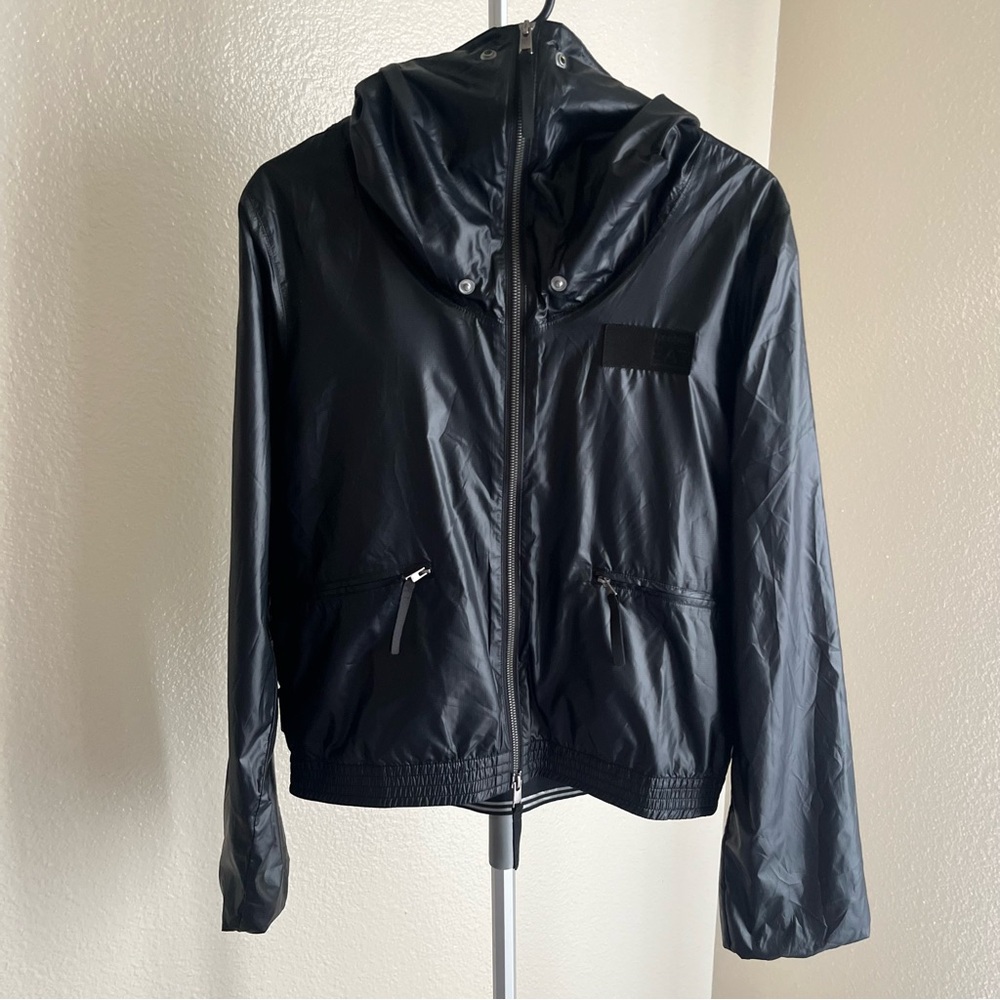 Emporio Armani EA7 Reebok Black Full Zip Windbreaker Jacket Black Size M